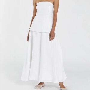 Diish white linen strapless dress size US6